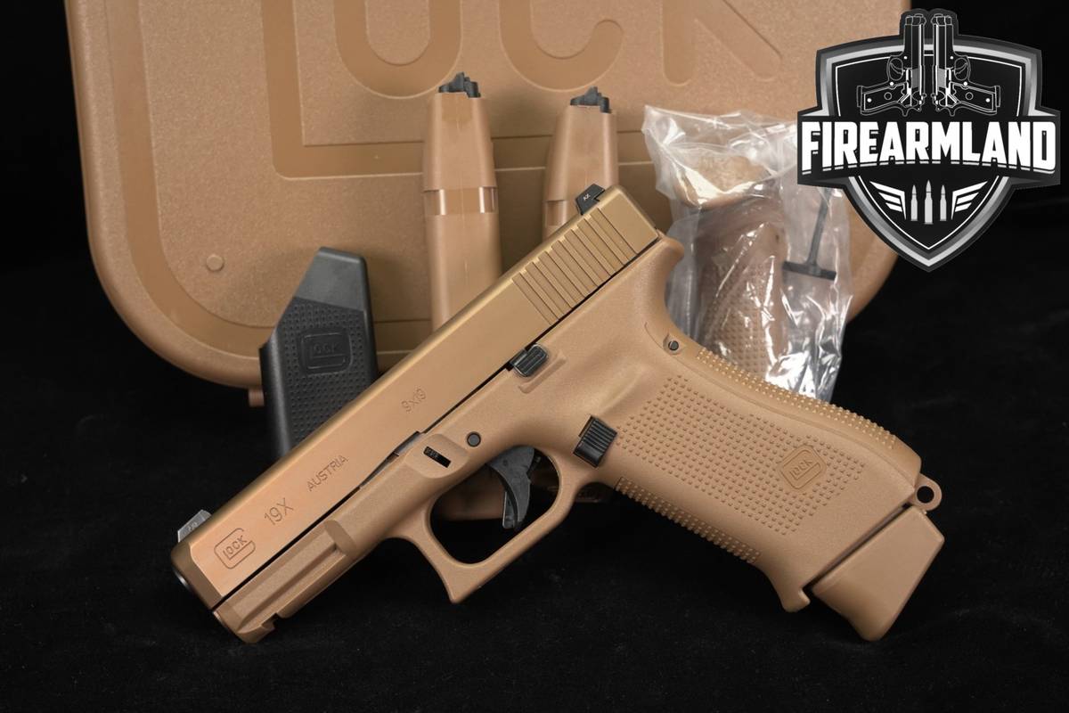 LIKE-NEW Glock 19X Gen5 G19X Gen 5 9mm 4.02 Coyote G19 X +3 MAGS, ORIG CASE