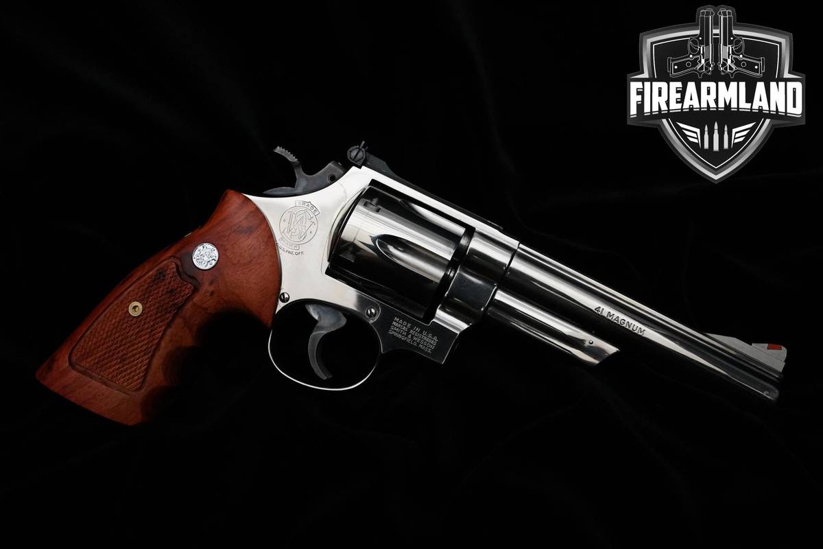 1980-1983 Smith & Wesson (S&W) 57 41 Rem Magnum 6" NICKEL DA/SA