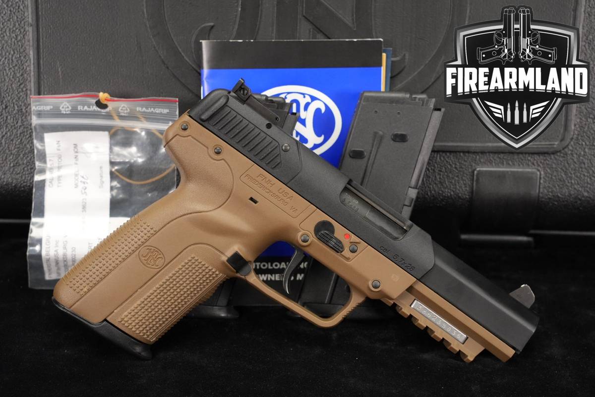 FN Five-seveN USG 5.7x28 Two-Tone Black & FDE 57 5 7 +3 MAGS, ORIG CASE