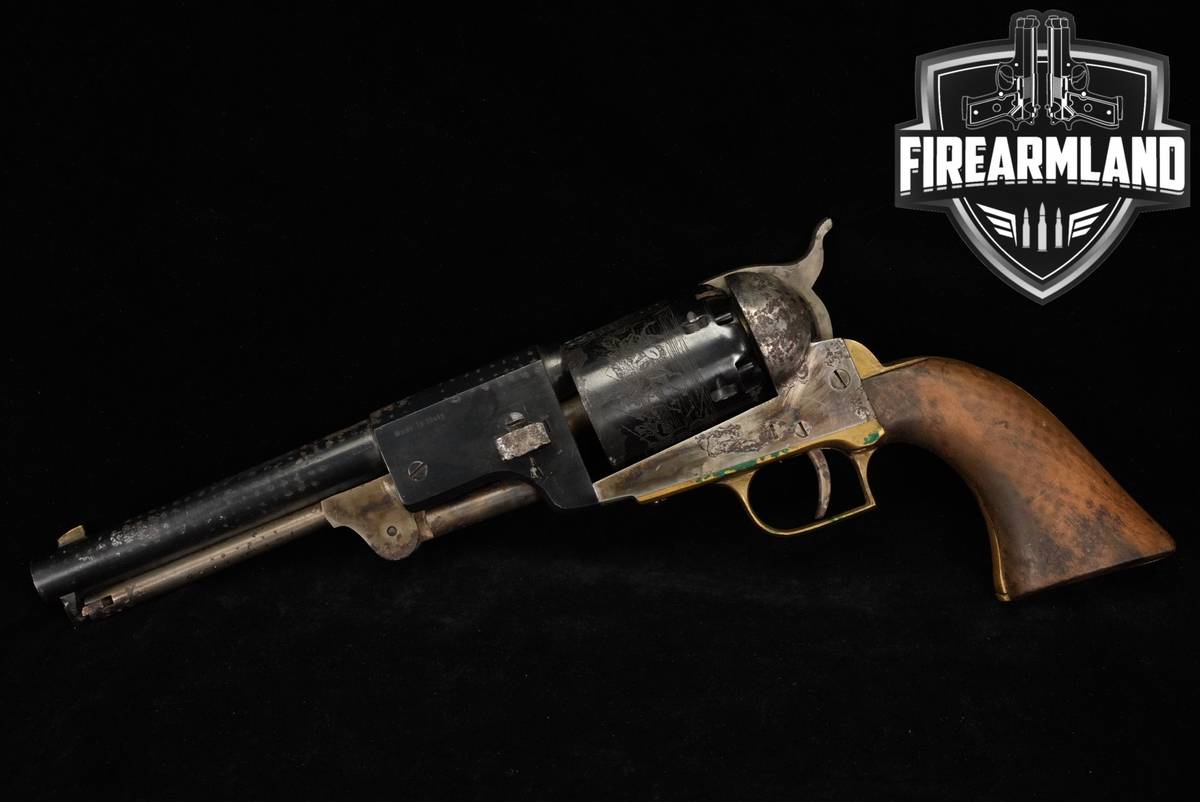 A Uberti 1848 Dragoon Second Model 44 BPM 7.5" Color Case Hardened & Blued