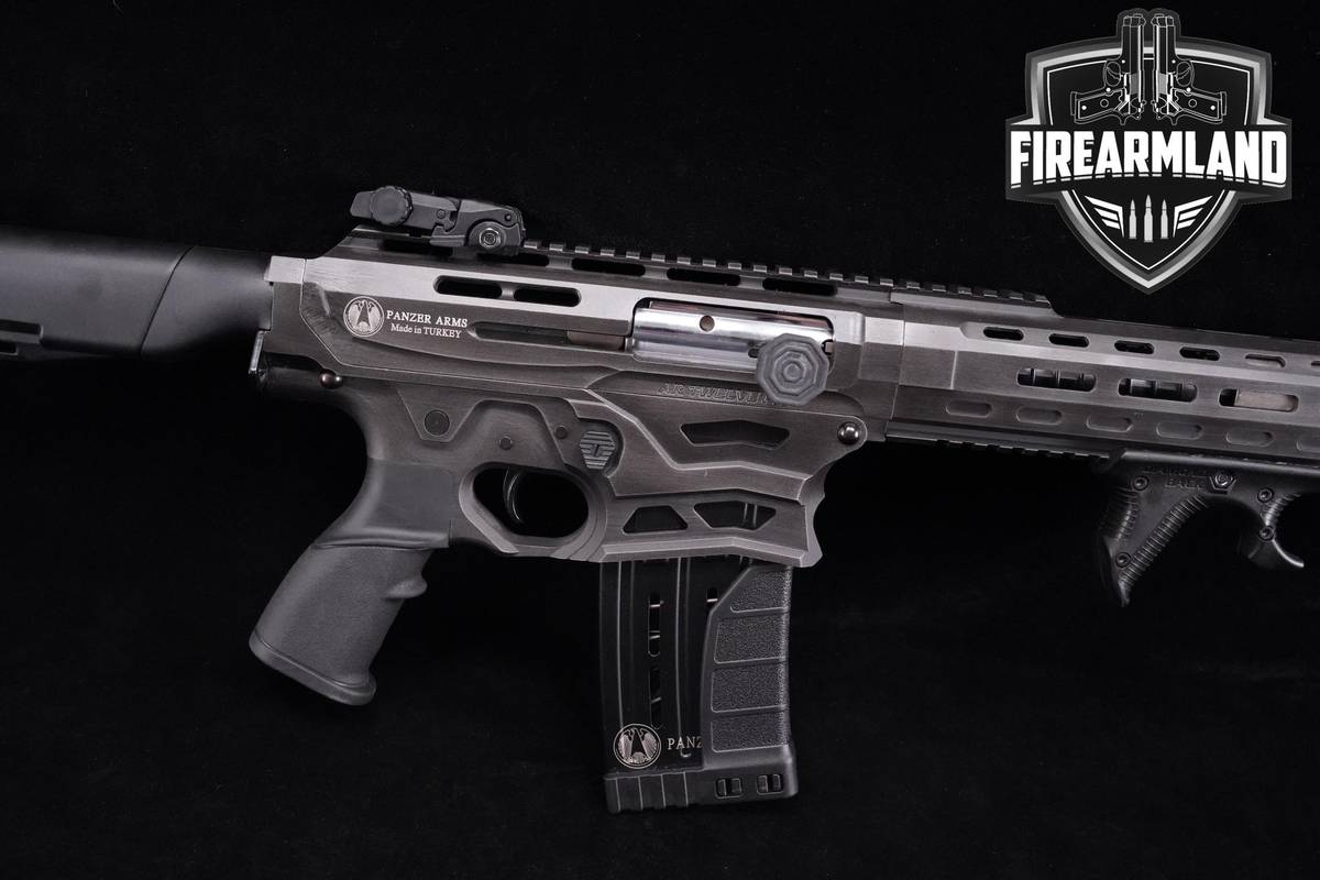 Panzer Arms AR Twelve Pro 12-Gauge 22.2" Distressed Gunmetal Grey +2 MAGS