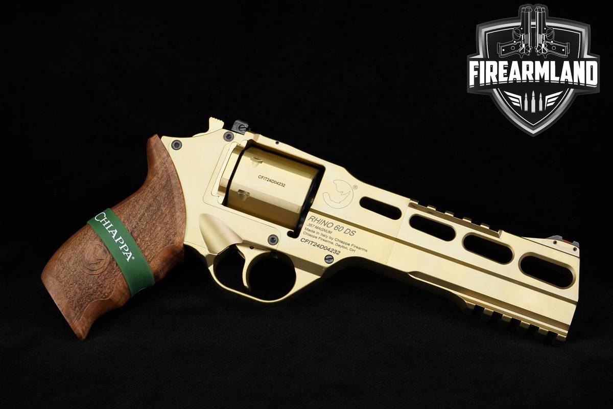 GOLDEN GUN Chiappa Firearms Rhino 60 DS 357 Magnum 6" Gold PVD +ORIG CASE