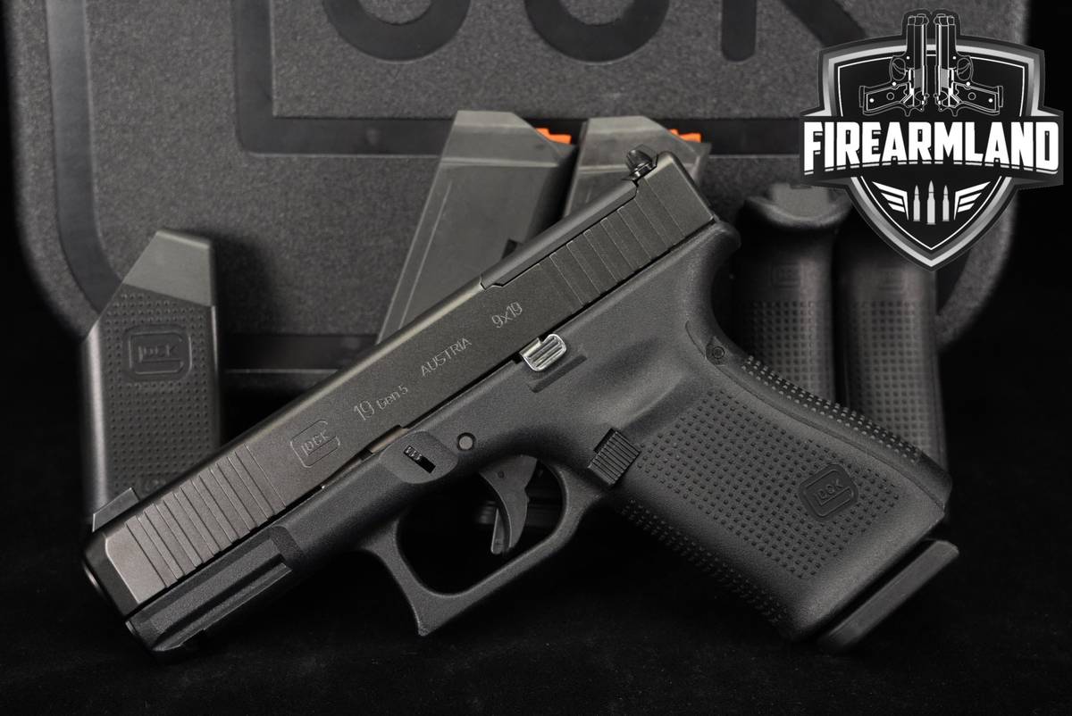 Glock 19 Gen5 MOS G19 Gen 5 Front Serrations 9mm +3 MAGS, ORIG CASE
