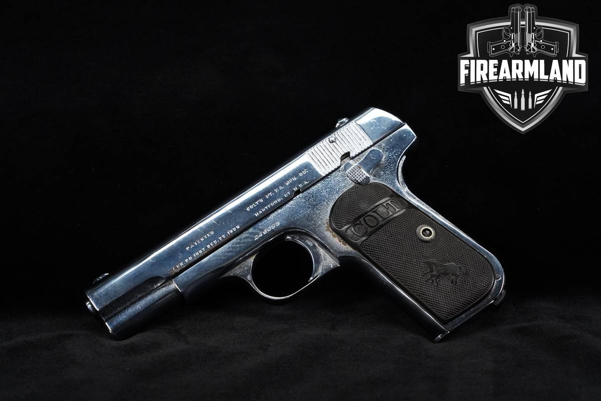 1917 WWI ERA Colt Model 1903 Pocket Hammerless Type III 32 ACP 4" Nickel