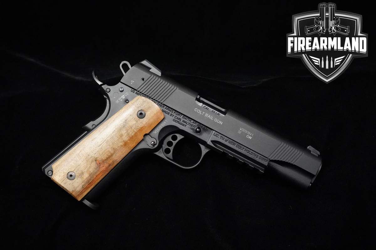 Walther Colt Rail Gun 22LR 1911 5" Walther 1911 2MAGS & ORIG CASE