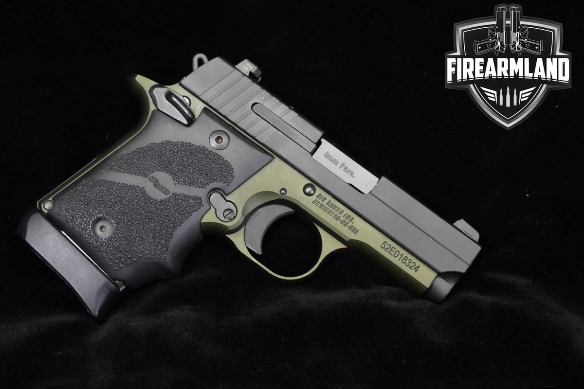 Sig Sauer P938 2-Tone Army Green 9mm 1911 3" Two-Tone P938 P-938 2MAGS