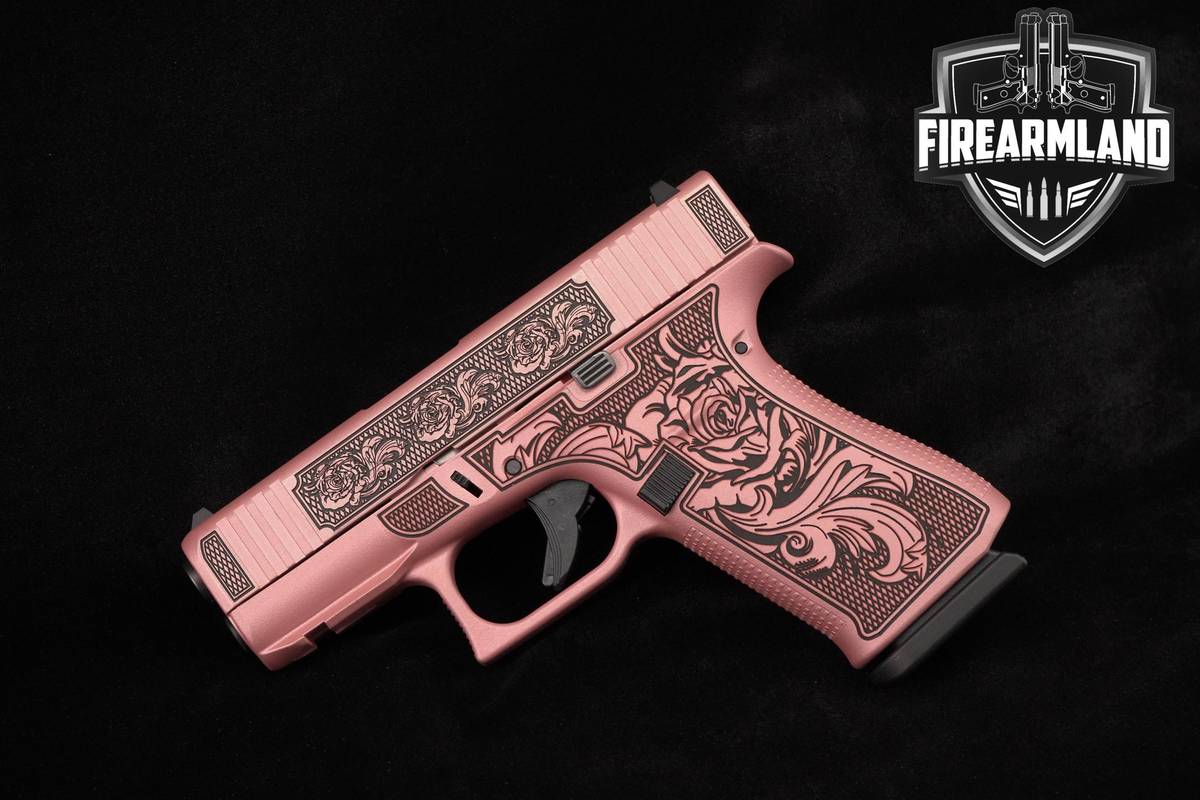 Glock 43X Slimline "Glocks & Roses" Edition 9mm 3.41" Pink Cerakote 43 G43X