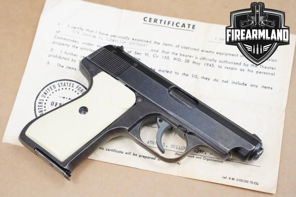 WAR TROPHY! J.P. Sauer & Sohn Model 38H 32-Auto 3.38" 38-H +BRINGBACK PAPER