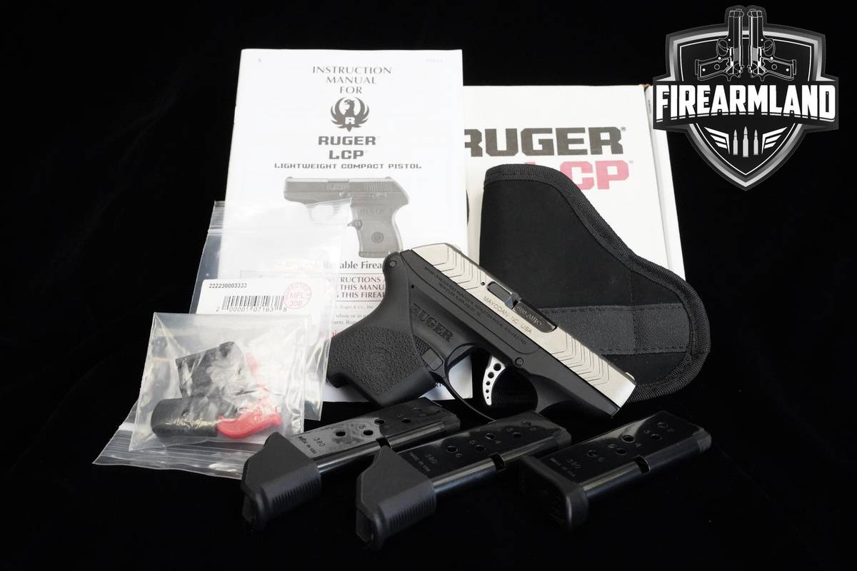 Ruger LCP 380 ACP 2.75" Stainless Steel Ruger-LCP 3MAGS, ORIG BOX & HOLSTER