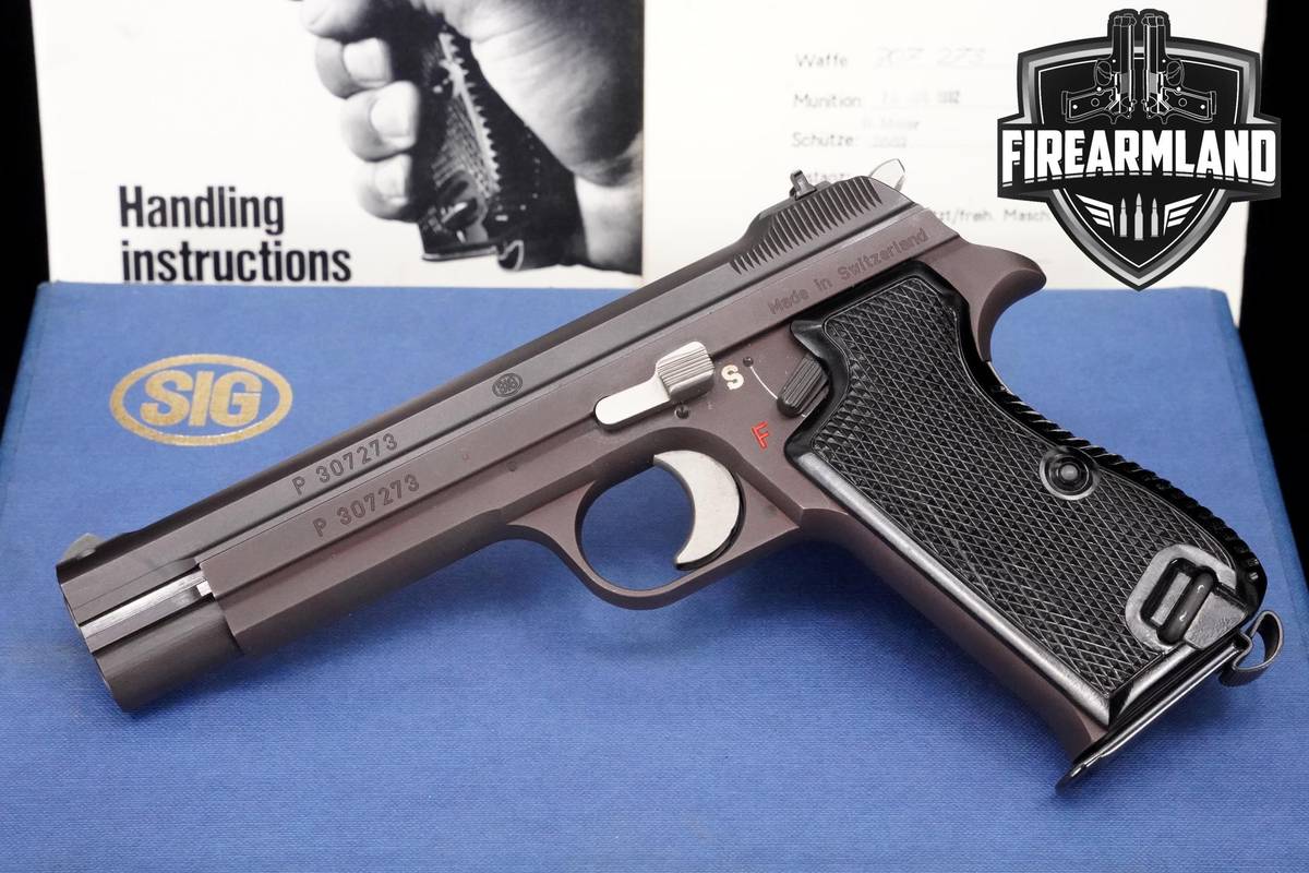 RARE-SWISS-ARMS 1982 SIG P210 9mm 4.7" Blued SIG-P210 P-Prefix +OG-BOX