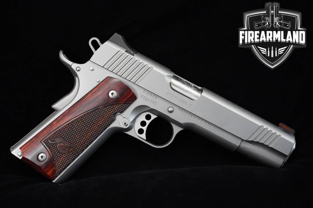 Kimber Stainless II 45 ACP 1911 Rosewood Grips Kimber-1911 Stainless-II