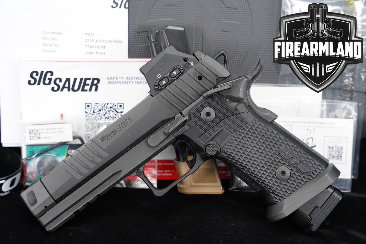 Sig Sauer P211 GTO RXSL 9mm 2011-1911 4.4" P-211 +2 MAGS, ORIG CASE & OPTIC