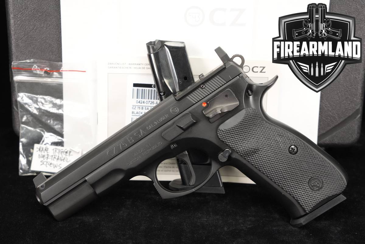 CZ 75 B SA 9mm 4.6" Black Polycoat CZ75 75B CZ75B +2 MAGS & ORIG CASE