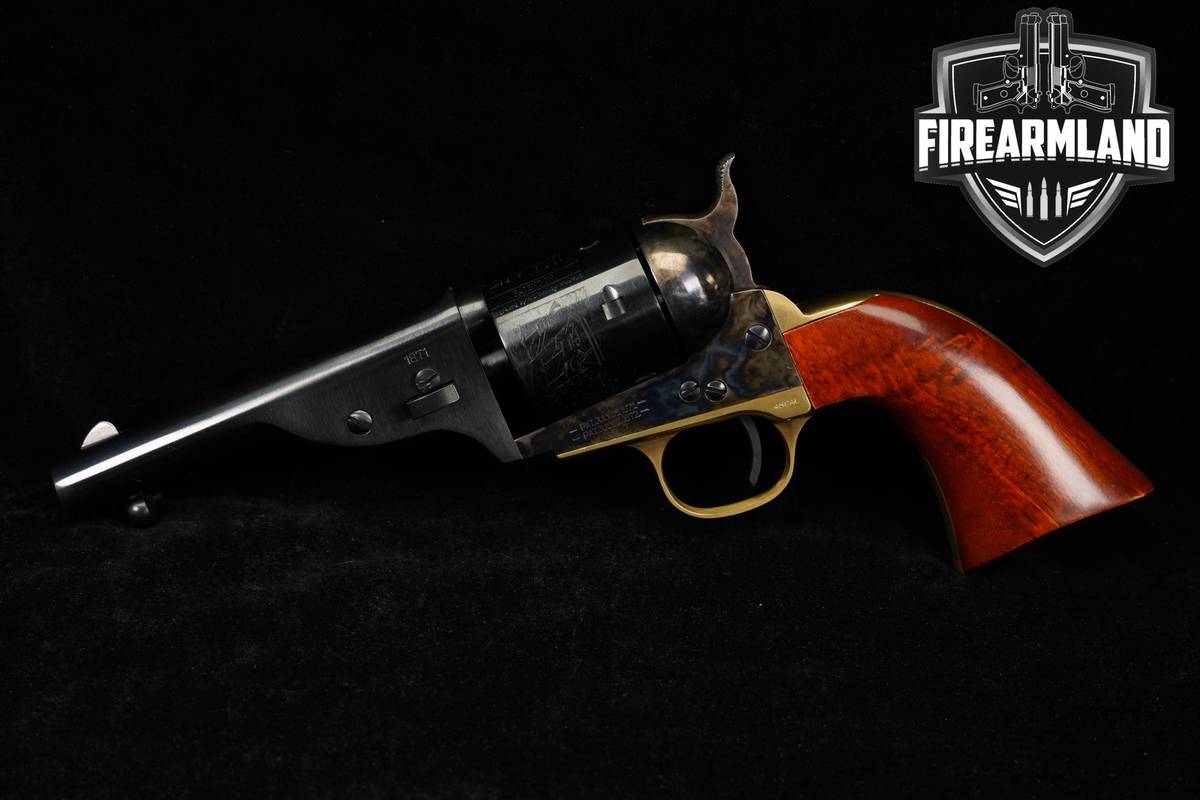 A Uberti 1871–72 Open Top 45 Colt 4.75" Color Case Hardened Revolver
