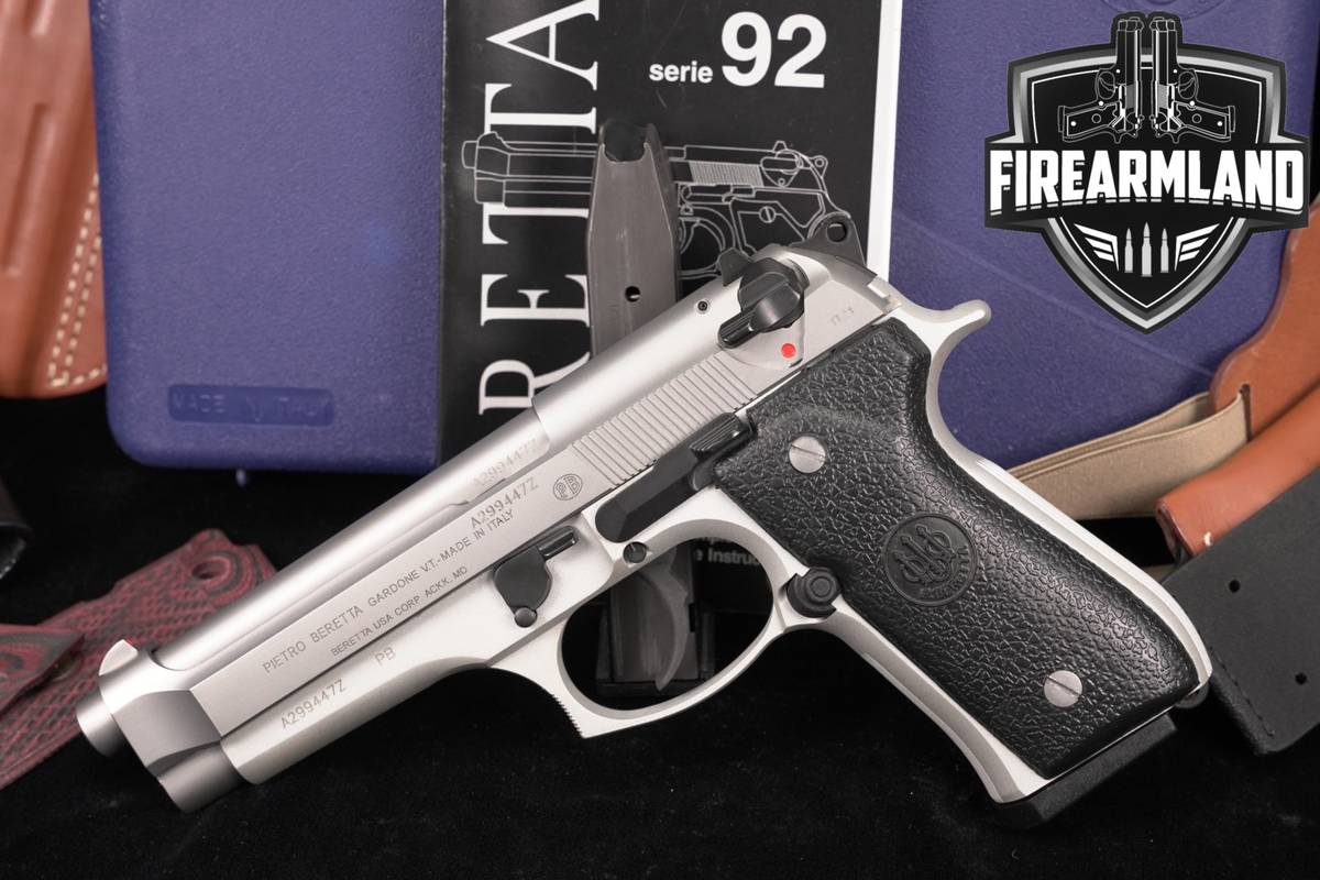 Beretta 92FS Inox 9mm 4.9" 92 FS +2 MAGS, ORIG CASE & HOLSTER