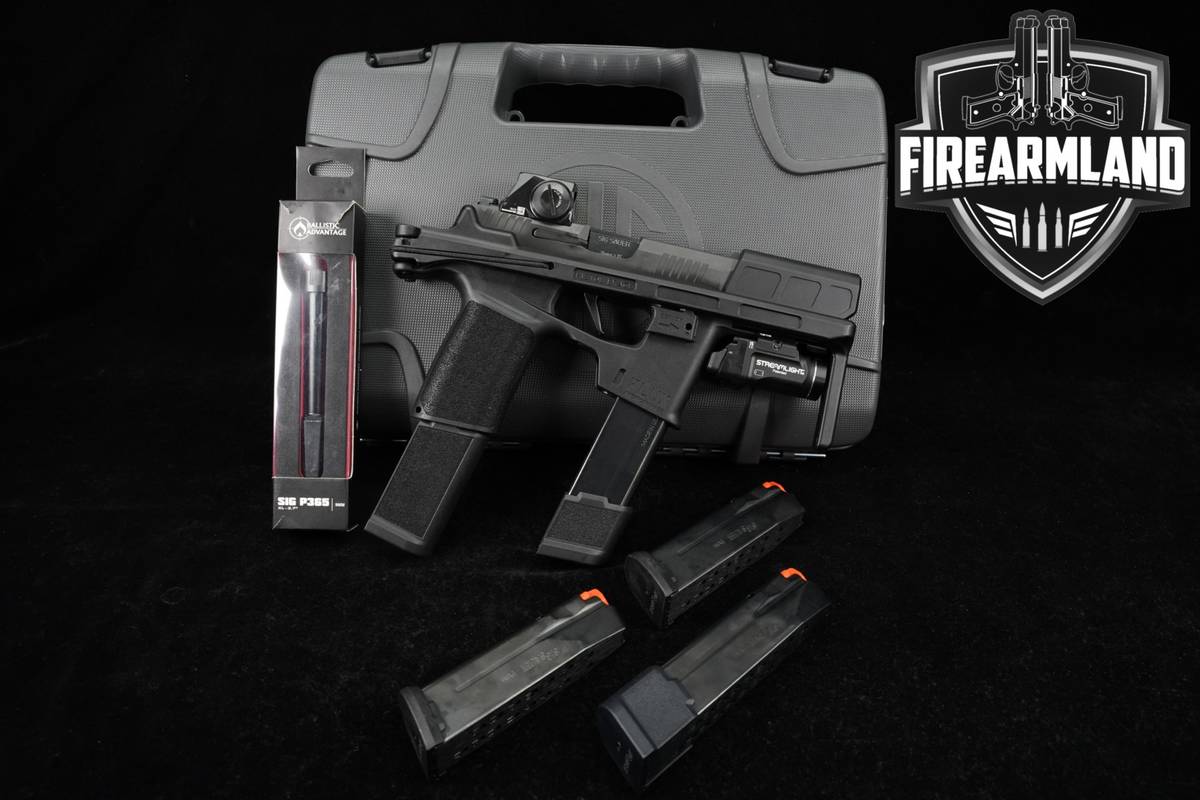 Sig Sauer P365 9mm P 365 Threaded FLUX DEFENSE CHASSIS +5 MAGS & ORIG CASE