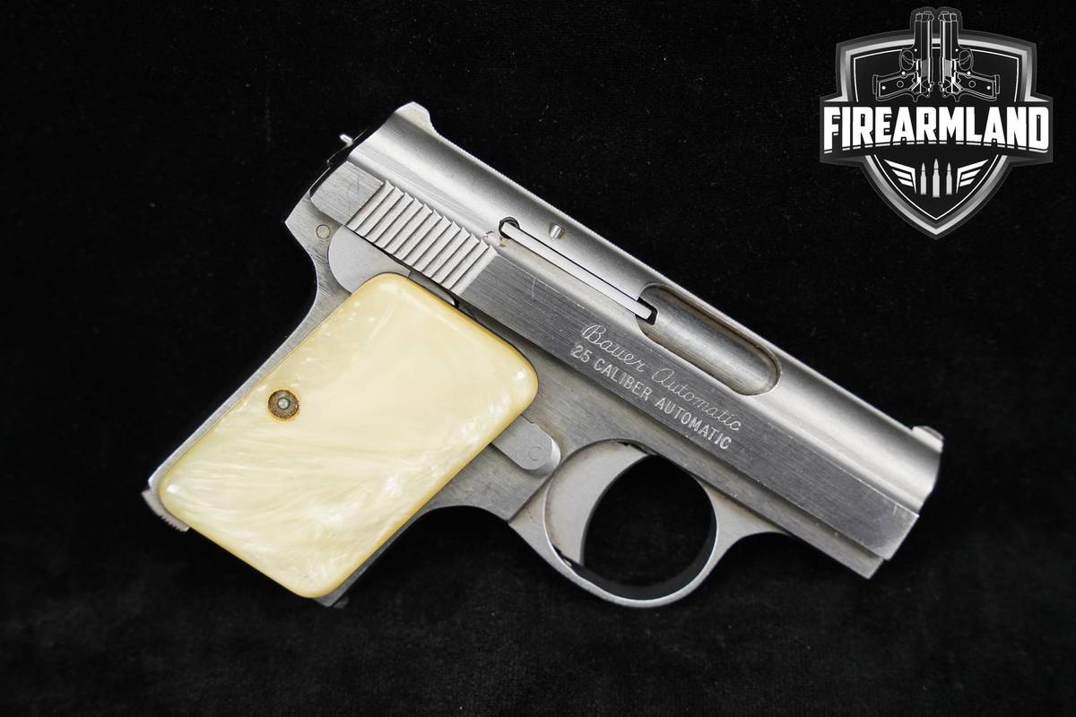 1970's Bauer Firearms Corp. AUTOMATIC .25 ACP Stainless CCW Pearl Grips