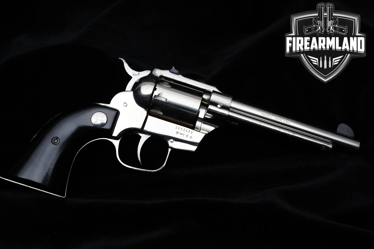 High Standard W-104 Double-Nine 22LR 5.5" NICKEL Plated Revolver RARE