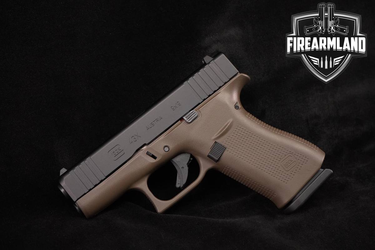 Glock 43X Slimline 9mm FDE G43X G43-X+2 MAGS, CASE & HOLSTER