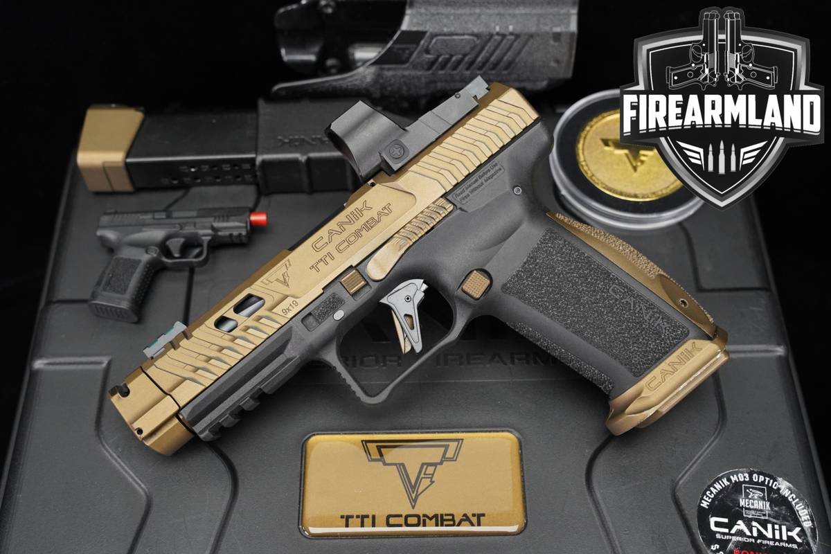Canik TTI Combat 9mm 4.75" +MECANIK RED DOT, 2 MAGS, ORIG CASE & HOLSTER