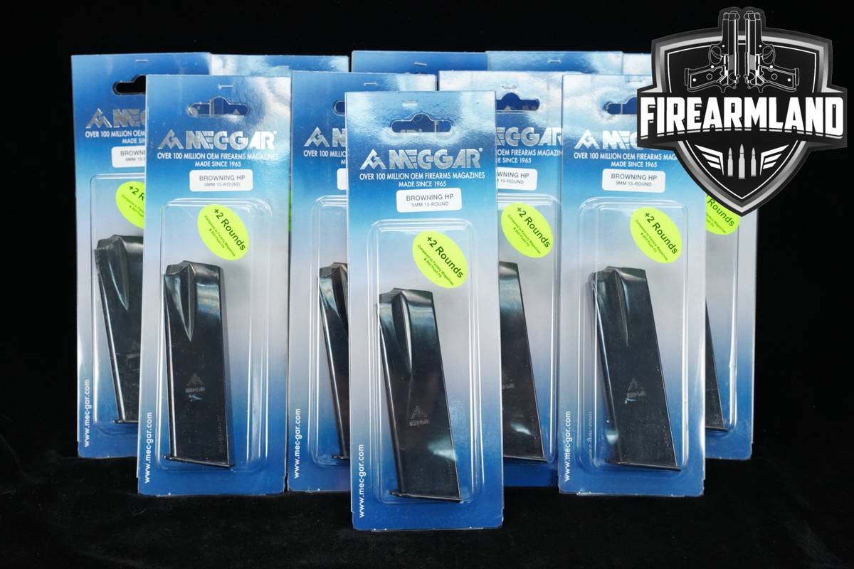 Ten (10) Browning Hi-Power 15 Round Mec-Gar Pistol Magazines