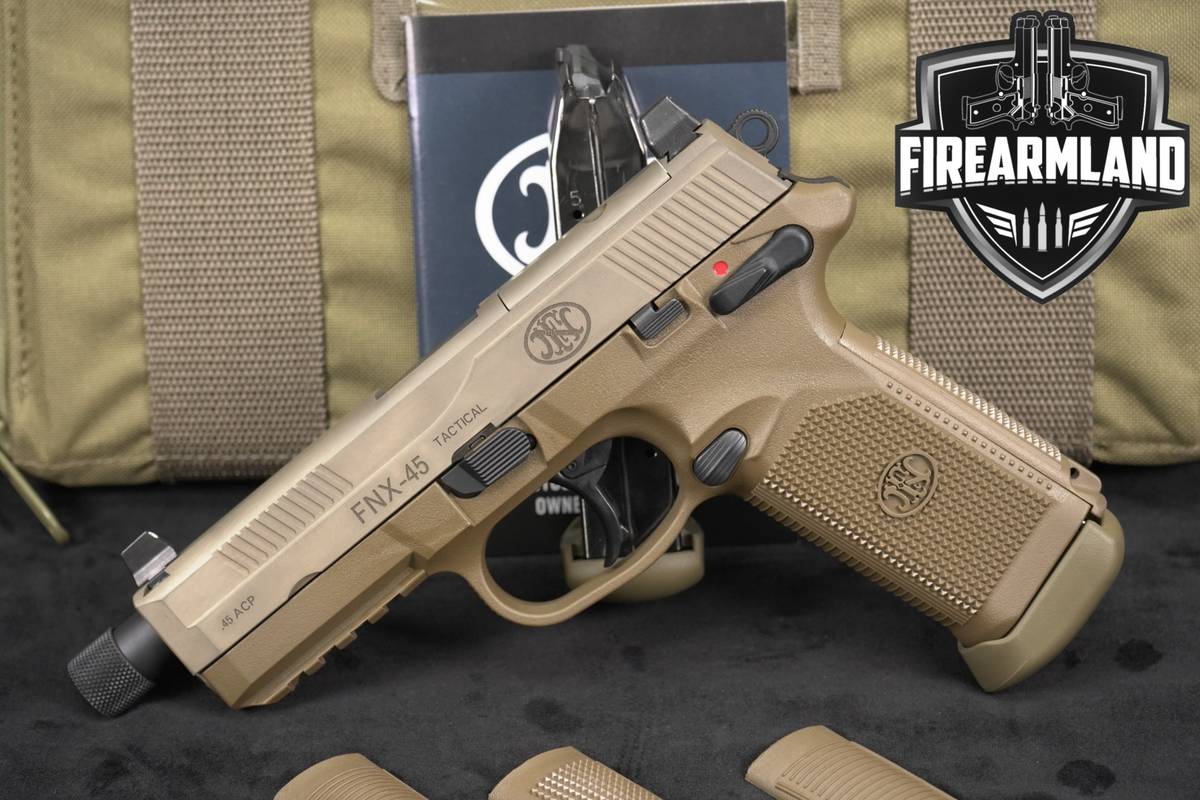 FN FNX-45 Tactical 45ACP Optics-Ready 5.5 FDE FNX45 THREADED+ORIG CASE