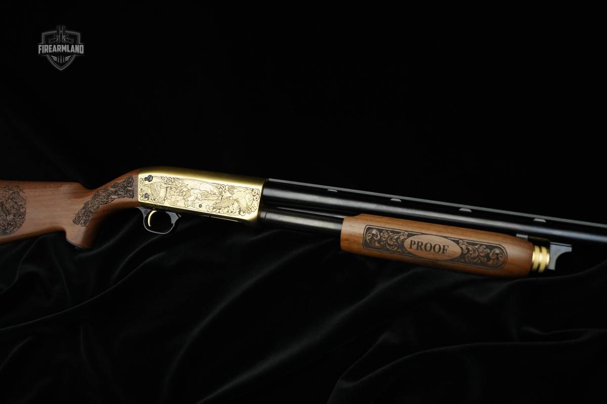 Collectible Ithaca Model 37 Featherlight 20-ga American Railroad PROOF Gold