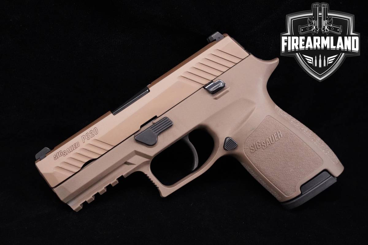 Sig Sauer P320 Compact 9mm 3.8 FDE P-320 P320C +4 MAGS, ORIG CASE & HOLSTER