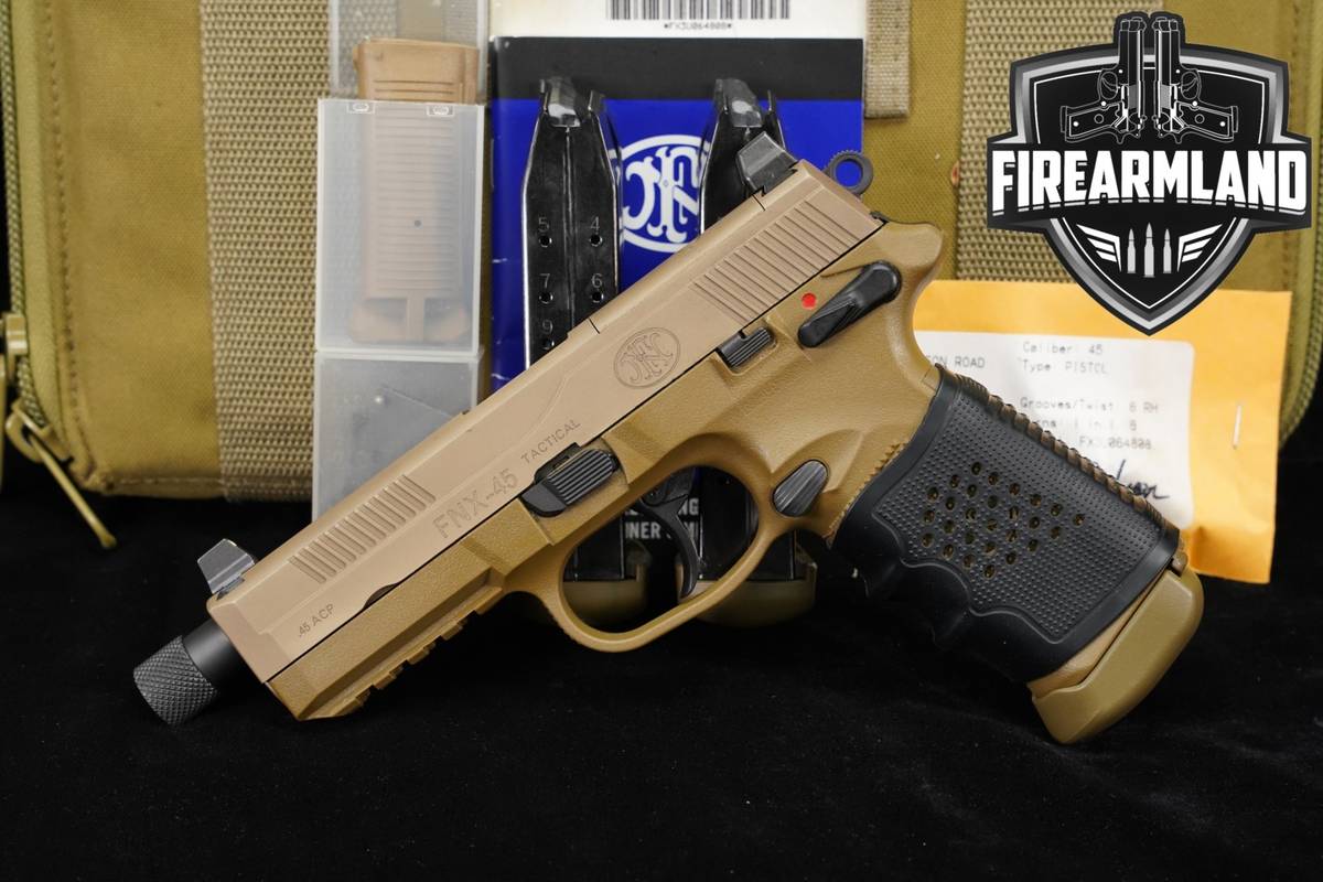 FN FNX-45 Tactical 45ACP Optics-Ready FNX45 FDE THREADED +3 MAGS, ORIG CASE