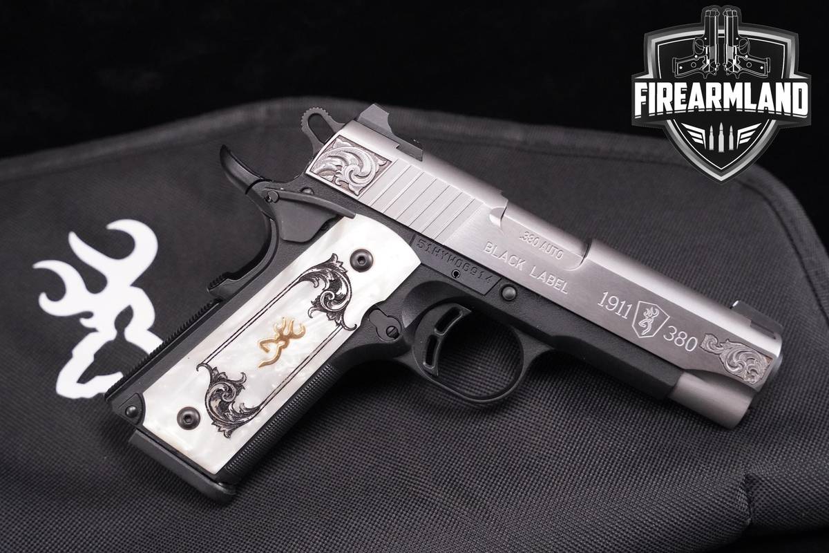 Browning 1911-380 Black Label Medallion Engraved 380 ACP +2 MAGS, OG CASE
