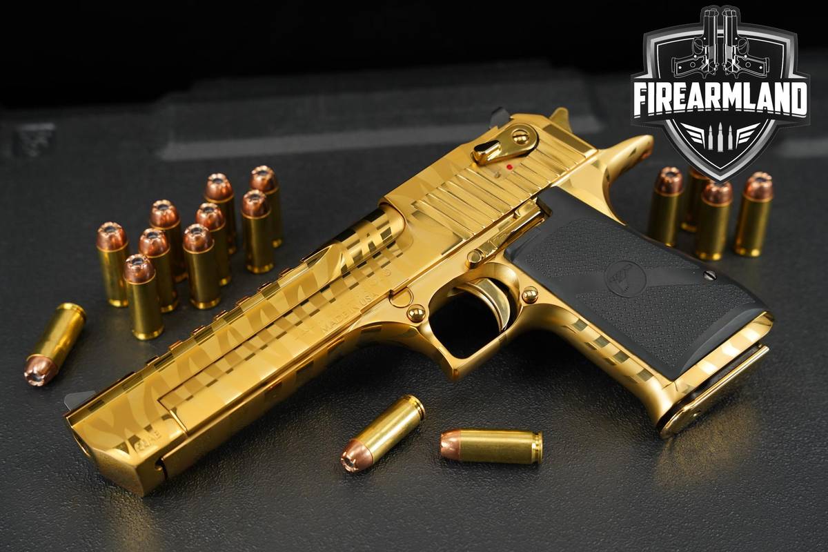 Magnum Research Desert Eagle Mark XIX Gold Tiger Stripe 50AE 6" Pistol