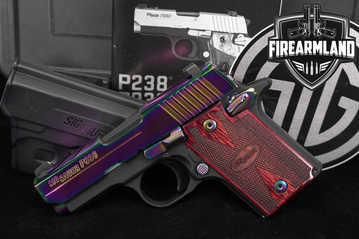Sig Sauer P938 Rainbow Titanium RBT Ambi 9mm 3" Micro 1911 P-938 +ORIG CASE