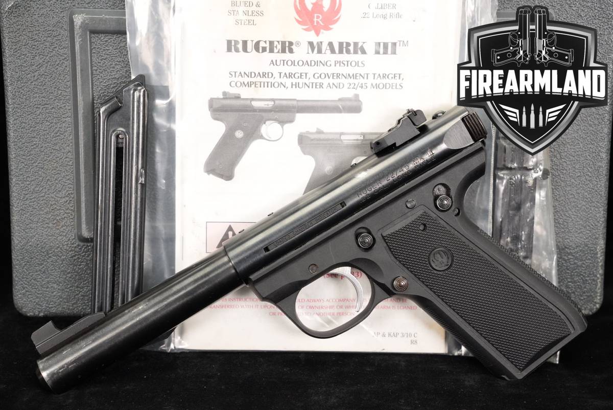 Ruger Mark III 22/45 Target 22LR OR Blued MK 3 2245 +2 MAGS & ORIG CASE