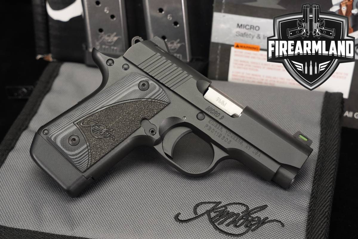 Kimber Micro 9 Black FO 9mm 3.15 Micro9 +3 MAGS & ORIG CASE