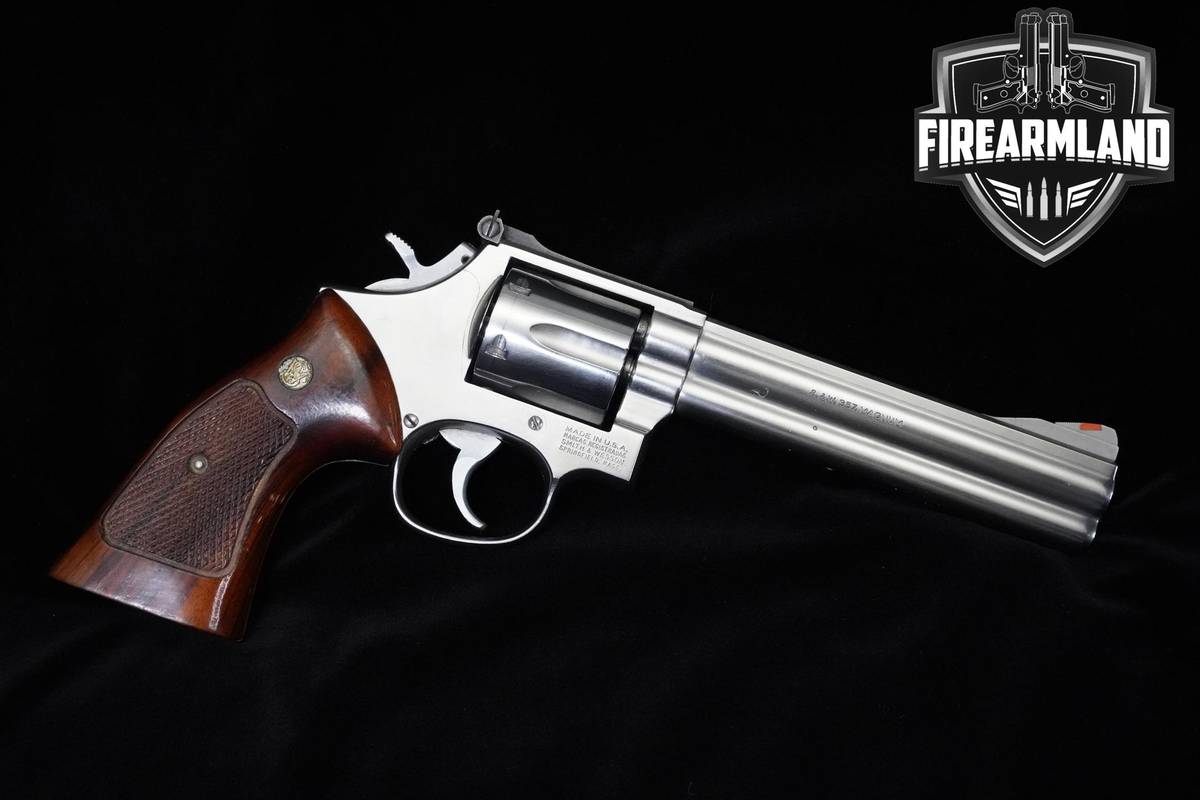 1986 Smith & Wesson (S&W) Model 686 357 Magnum 6" Stainless Steel S&W 686