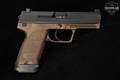 Heckler & Koch (H&K, HK) USP 9 SAO, Jet Funnel 9mm Luger Two-Tone Black & Tan in Good Condition Image 4