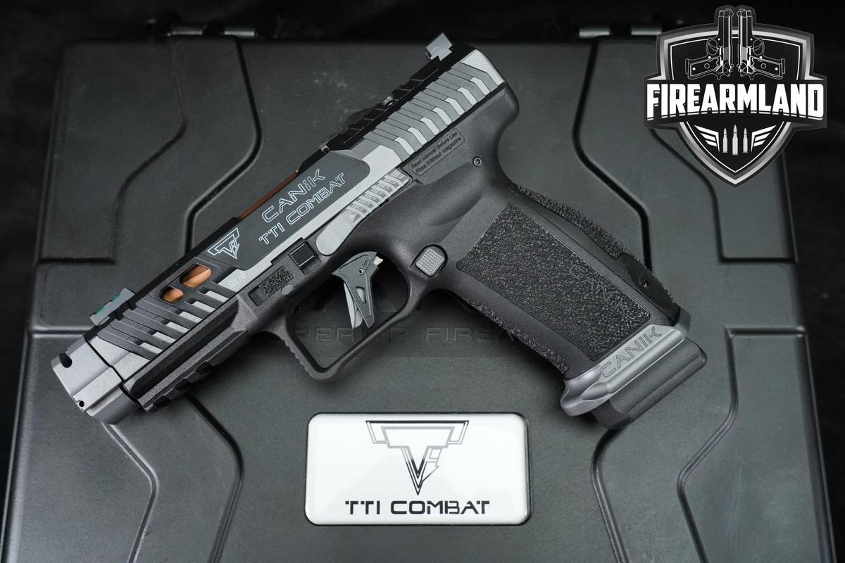 Canik TTI Combat 9mm 4.6" Two-Tone Black & Gray 3 MAGS, ORIG CASE & HOLSTER