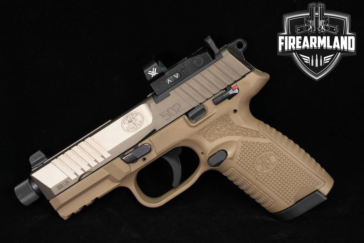 Umarex FN 502 Tactical 22LR 4.6" FDE FN502 +4 MAGS, ORIG CASE & OPTIC