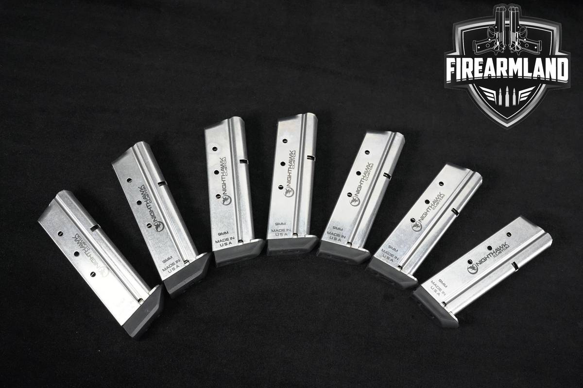 7x Nighthawk Custom 8-Round 1911 9mm Magazines M1911
