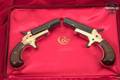 Colt Fourth Model Deringer Second Series (D-suffix); Cased Two-Gun Set .22 Short Gold & Blued in Good Condition Image 2