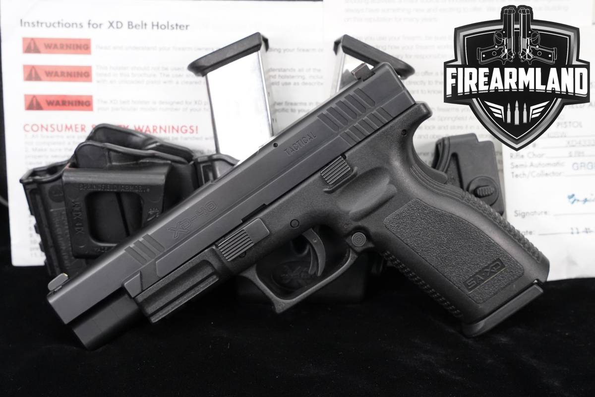 Springfield Armory XD-40 Tactical 40S&W 5 XD40 +3 MAGS, ORIG BOX & HOLSTER