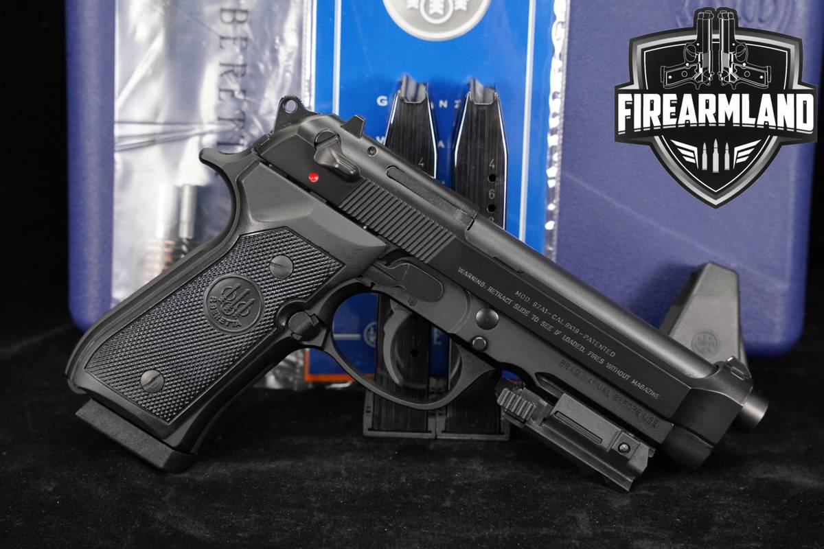 P Beretta 92A1 9mm 4.9" 92-A1 +3 MAGS, ORIG CASE, LASER