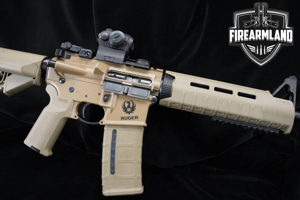 Ruger AR-556 Barrett Brown Cerakote 16" Ruger-AR-556 AR556 ORIG BOX & OPTIC