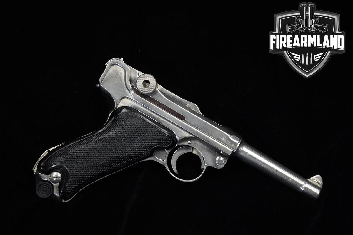 COLLECTOR 1942 Mauser P.08 Luger Nickel Plated 9mm 4" Mauser-P.08 Luger P08
