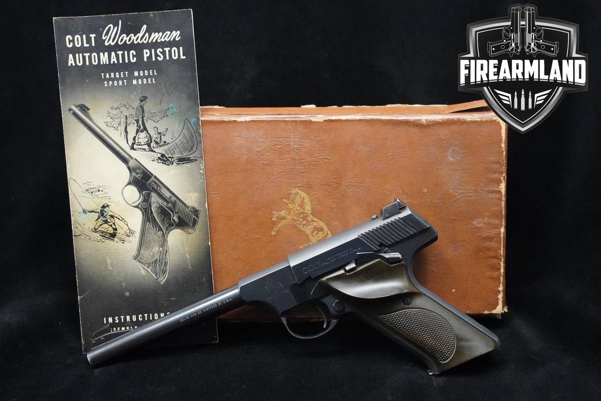 RARE-ORIG-BOX 1953 Colt Woodsman Target 22LR 6" Blued Colt +HOLSTER