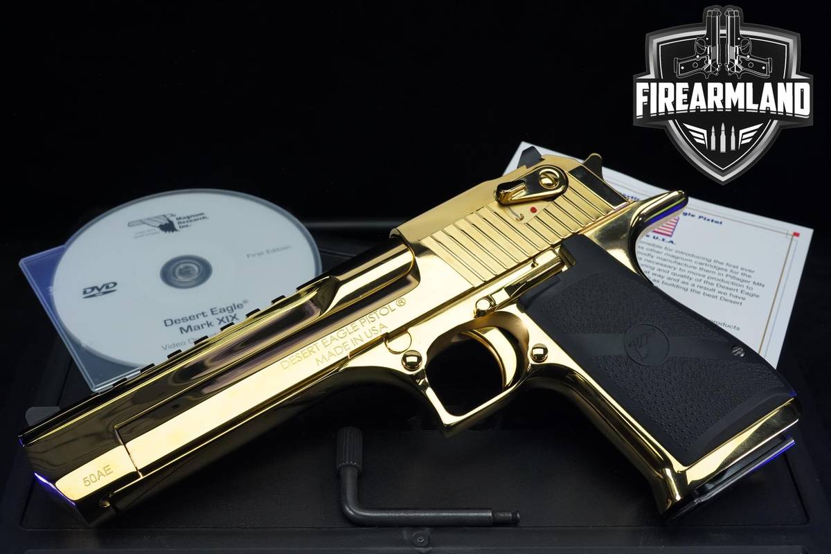 GOLD TITANIUM Magnum Research Desert Eagle MK XIX 19 50 AE 50AE 6" +OG CASE