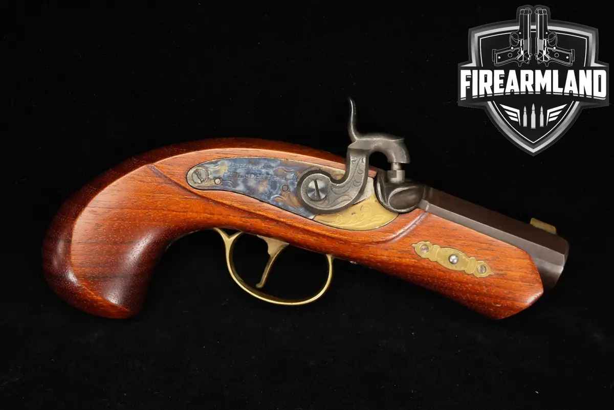 Dikar Philadelphia Derringer 45 Caliber 3" Case-Hardened & Hardwood OCTAGON
