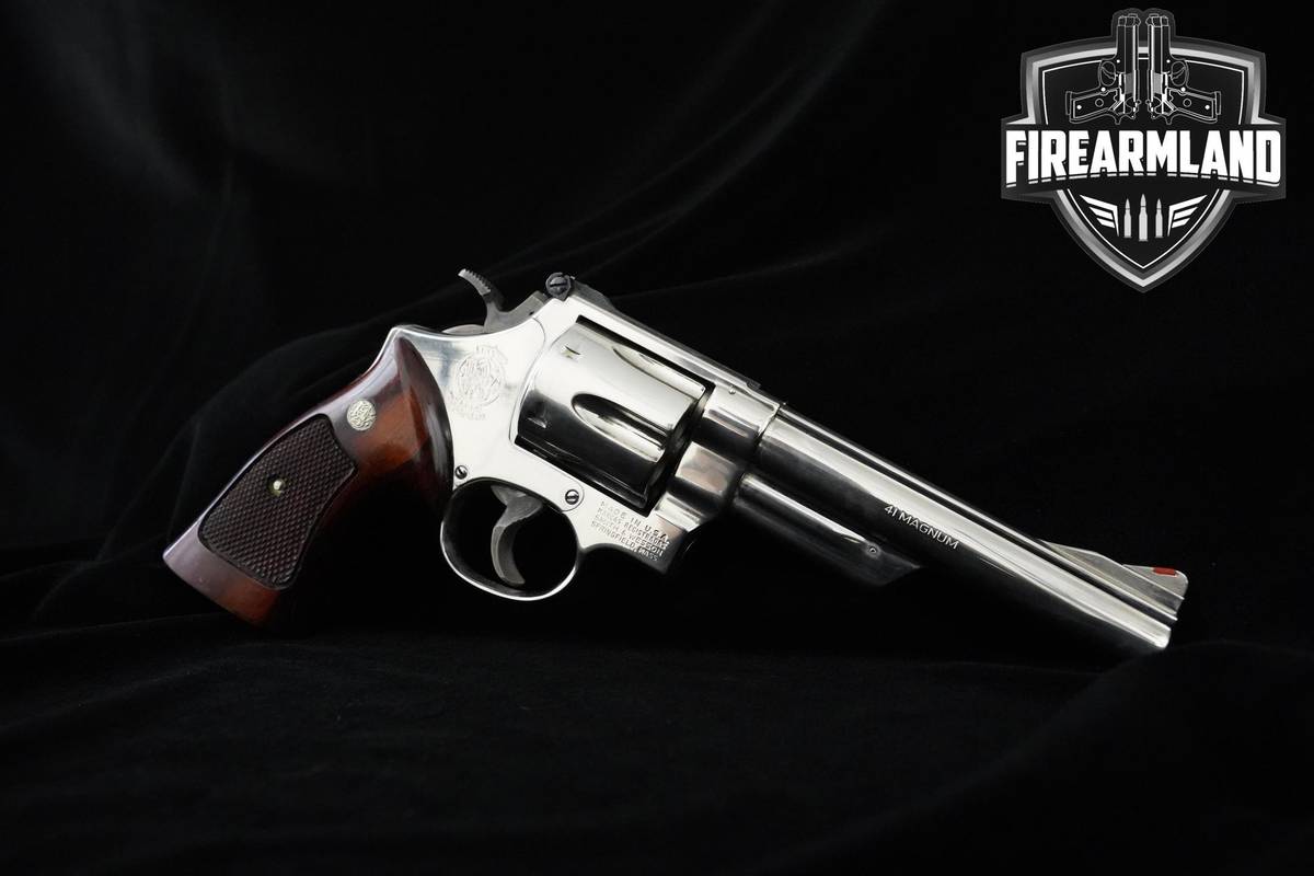 1973 Smith & Wesson S&W Model 57 Target 41 Magnum 6" S&W 57 DA/SA Nickel