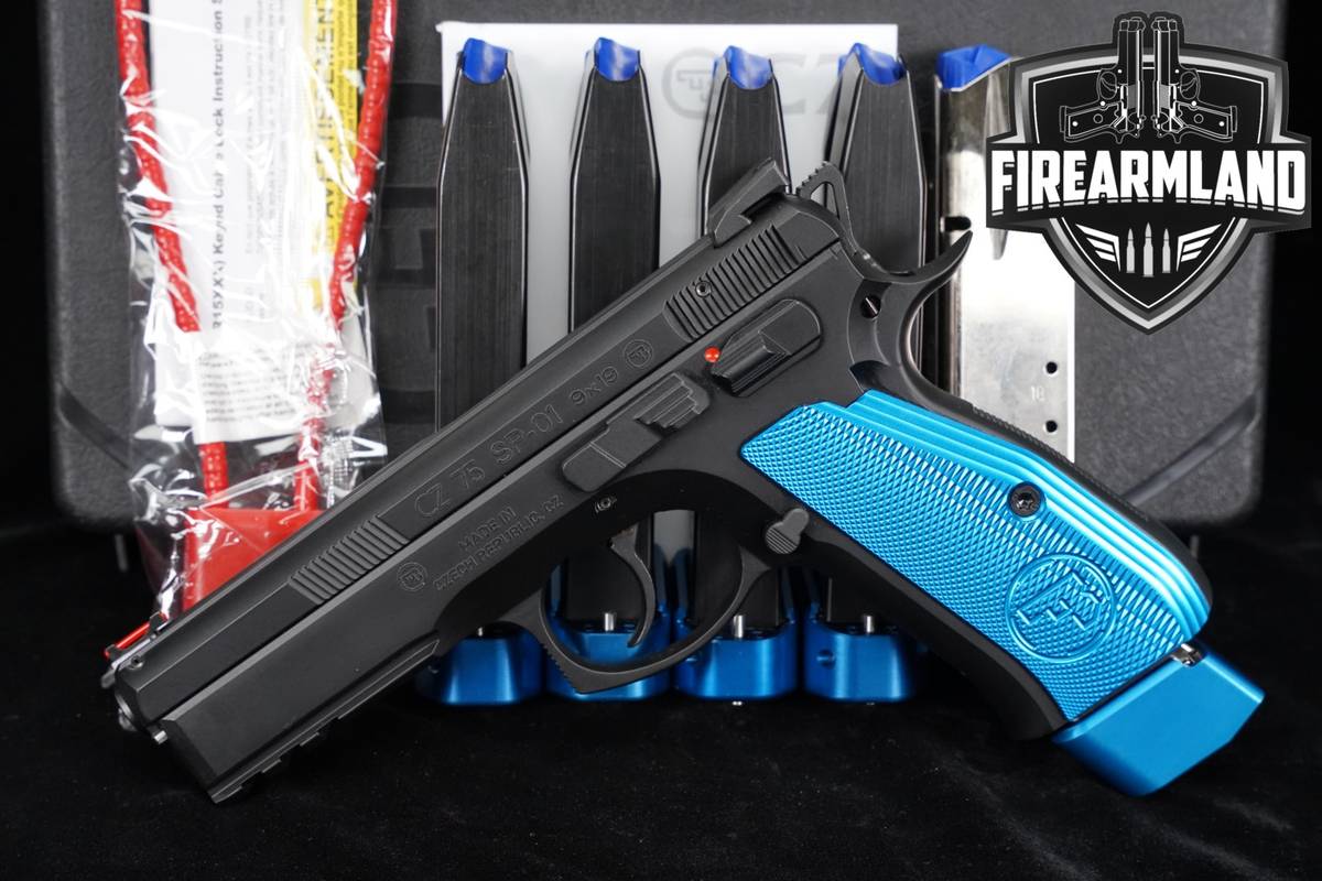 CZ 75 SP-01 Blue 9mm 4.6 CZ75 SP01 +6 MAGS, ORIG CASE