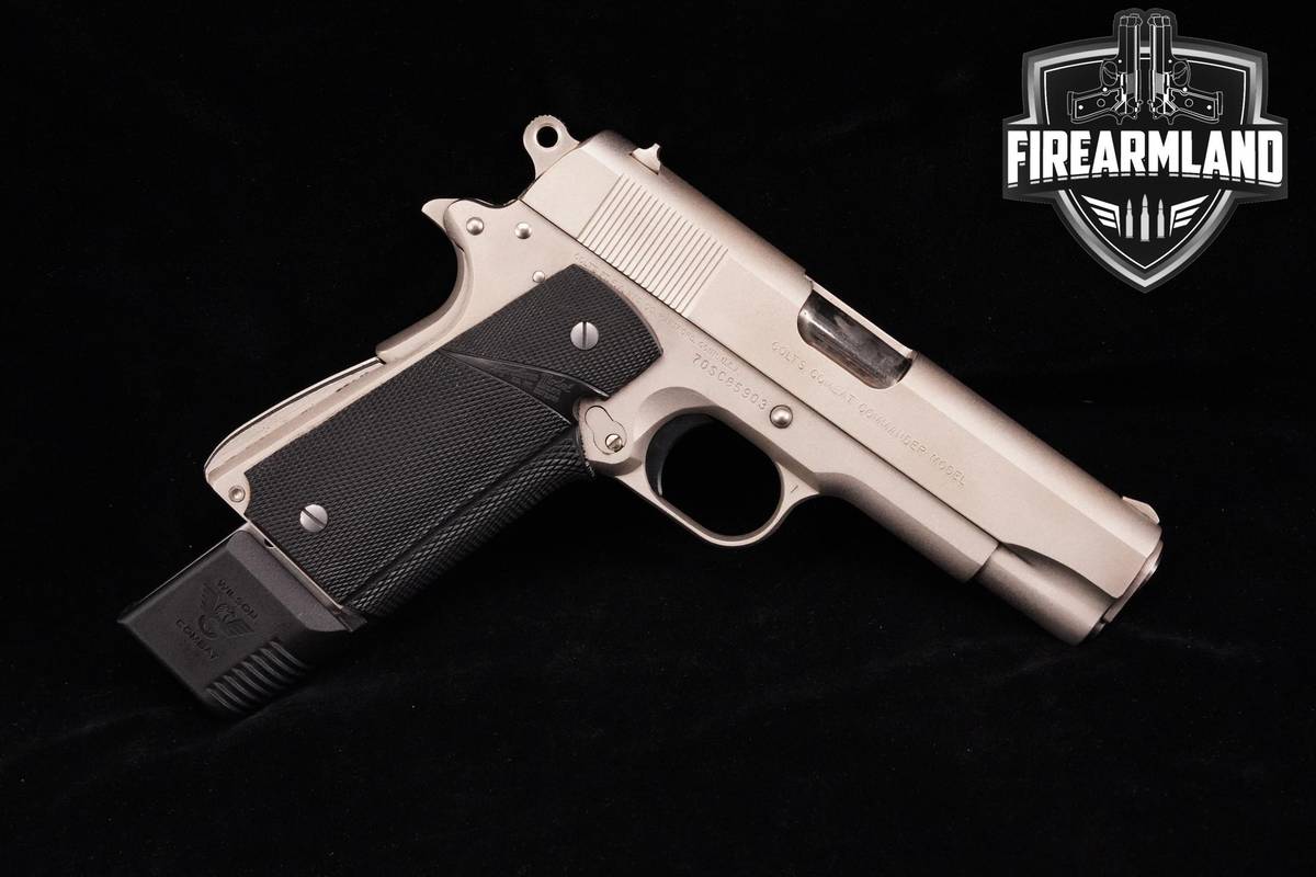 NICKEL 1982 Colt Combat Commander Series-70 45-ACP 1911-A1 4.25" 1911A1